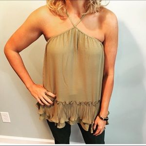 Olive halter top